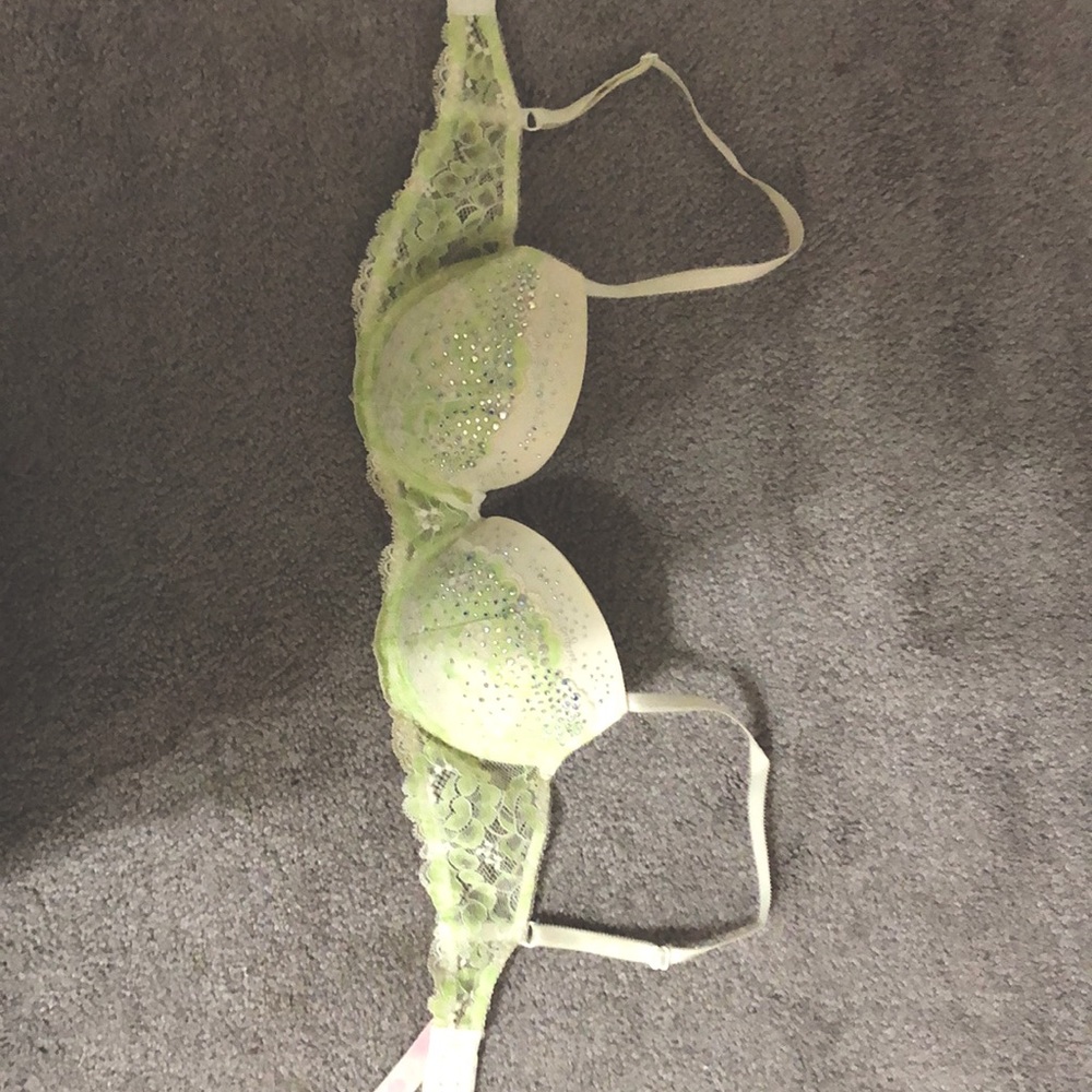 Green sequin VS bra